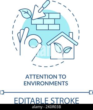 Attention to environments turquoise concept icon Stock Vector