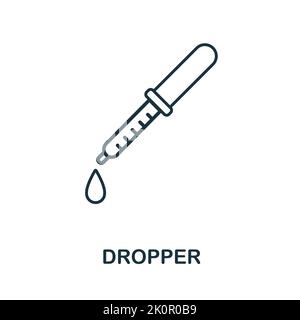 Dropper icon. Simple element from medical services collection. Filled monochrome Dropper icon for templates, infographics and banners Stock Vector