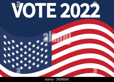 Day of mid-term elections. Vote 2022 USA, banner design. Election voting poster. Political election campaign Stock Vector