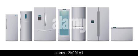 Modern steel fridges Stock Vector