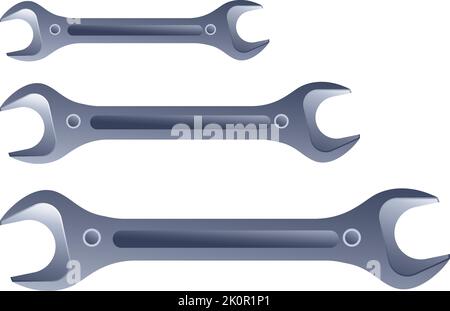 Tools and instruments for working fixing wrench Stock Vector