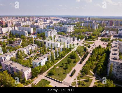 View from drone of Stary Oskol Stock Photo