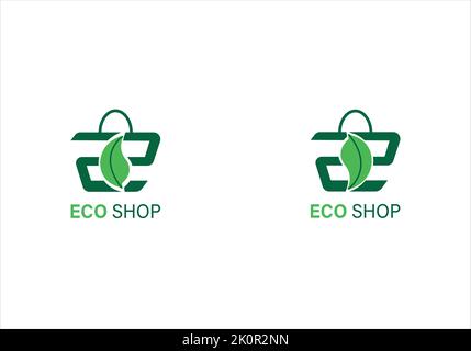 ECO shop victor logo and icon template Stock Vector