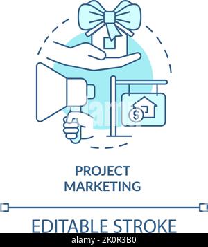 Project marketing turquoise concept icon Stock Vector
