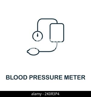 Blood Pressure Meter icon. Simple element from medical services collection. Filled monochrome Blood Pressure Meter icon for templates, infographics Stock Vector