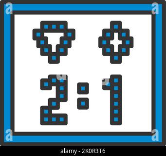 Icon Of Football Scoreboard. Editable Bold Outline With Color Fill Design. Vector Illustration. Stock Vector
