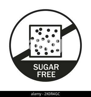 Sugar free food cube icon in linear black style isolated on white background. Diet and healthy food icon and ingredient . Tag for healthy food market Stock Vector