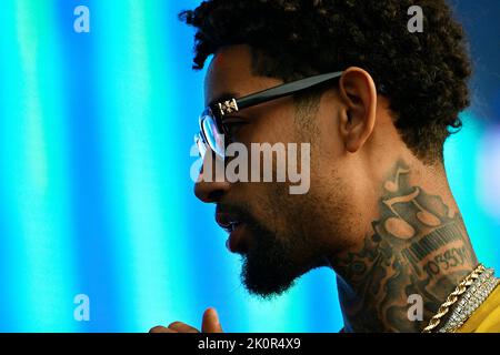 Dover, USA. 16th June, 2018. File: PnB Rock (Rakim Hasheem Allen) performs on state at the FireFly Music Festival at the Woodlands, in Dover, DE, USA, on June 16, 2018. Rakim Hasheem Allen of Philadelphia, PA dead in a robbery in Los Angeles on September 12, 2022. (Photo by Bastiaan Slabbers/Sipa USA) (Photo by Bastiaan Slabbers/Sipa USA) Credit: Sipa USA/Alamy Live News Stock Photo