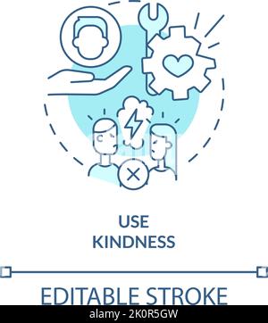 Use kindness turquoise concept icon Stock Vector