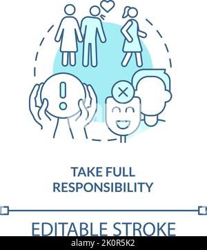 Take full responsibility turquoise concept icon Stock Vector
