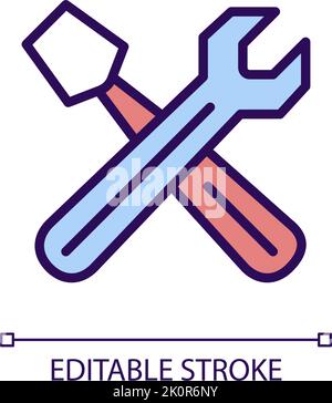 Hand tools RGB color icon Stock Vector