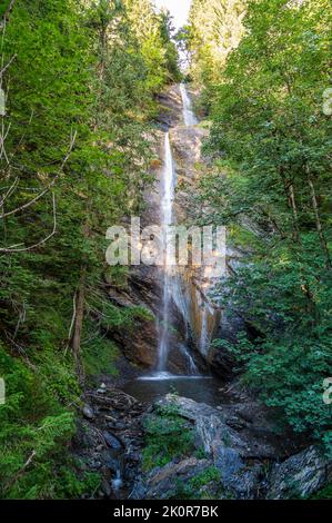 Waterfall called Abbachfall in the Grindelwald valley, Bernese Oberland, Switzerland Stock Photo