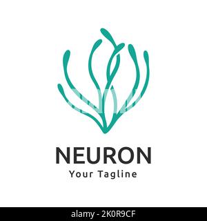 Neuron design illustration logo, Seaweed Concept vector, symbol, template Stock Vector