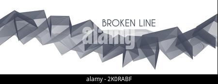 Gray sharp polyline. Abstract very broken line on white background. Vector graphic illustration Stock Vector