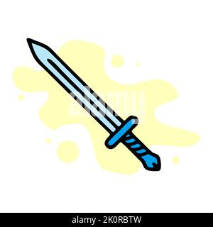 Sword icon. Outline sword vector icon for web design isolated on white background Stock Photo