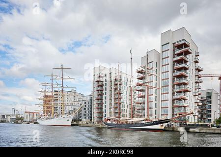 tall white ship from Tall Ship Race 2022 event in Aalborg 2022 Stock ...