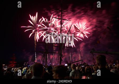 Amazing firework show from Tall Ship Race 2022 in Aalborg Stock Photo ...