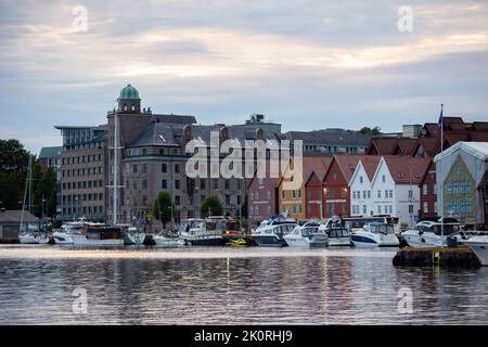 People, children enjoying the amazing views in Norway to fjords, mountains and other beautiful nature miracles Stock Photo