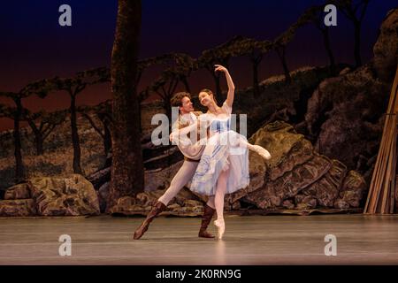 London Coliseum, London, UK. 13th September 2022.  The newly formed United Ukrainian Ballet, company of refugee dancers, performs Giselle at London Coliseum.  Led by renowned choreographer Alexei Ratmansky. Supported by English National Opera and Birmingham Royal Ballet, who provided the costumes, set and orchestra, and guest performers, including Christine Shevchenko and Oleksii Tiutiunnyk. Amanda Rose/Alamy Live News Stock Photo