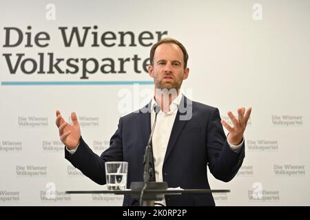 Vienna, Austria. 13th Sep, 2022. Press conference of the Vienna People's Party with club chairman Markus Wölbitsch Stock Photo