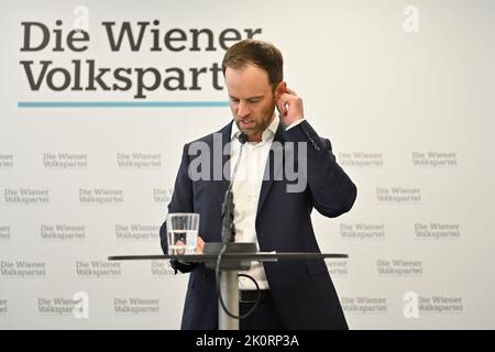 Vienna, Austria. 13th Sep, 2022. Press conference of the Vienna People's Party with club chairman Markus Wölbitsch Stock Photo