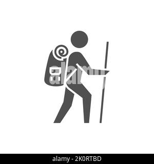 Backpacker Related Vector Glyph Icon Stock Vector