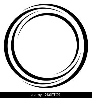 Circle logo, digital target round, shape swirl orbit, loop globe Stock Vector