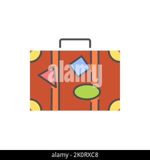 Suitcase Related Vector Filled Outline Icon Stock Vector