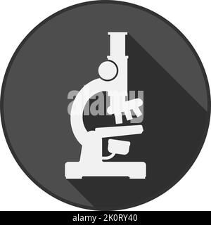 simple flat microscope icon with drop shadow, vector illustration Stock Vector