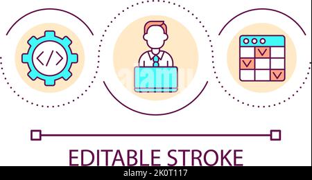 Programmer work loop concept icon Stock Vector