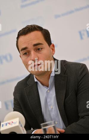 Vienna, Austria. 13th Sep, 2022. Press conference with FPÖ club chairman Maximilian Krauss Stock Photo