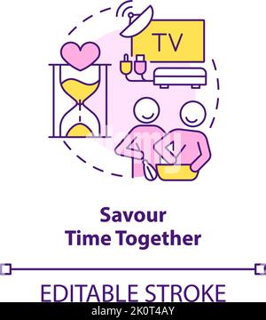 Savour time together concept icon Stock Vector
