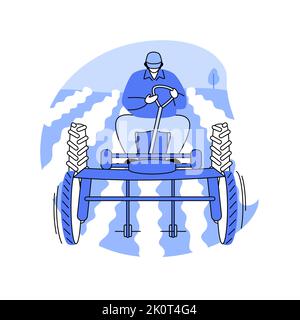 Mechanical cultivation isolated cartoon vector illustrations. Stock Vector