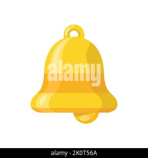 Bell icon with solid and flat color design. Stock Vector