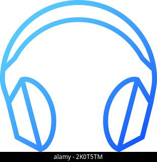 Wireless headphones gradient linear vector icon Stock Vector