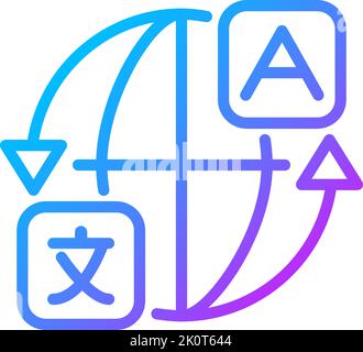 Machine translation software gradient linear vector icon Stock Vector