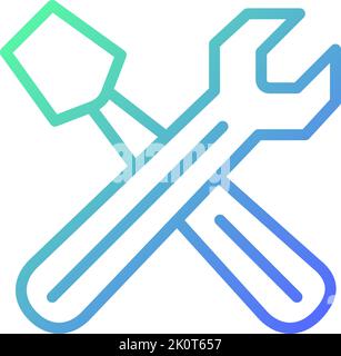 Hand tools gradient linear vector icon Stock Vector