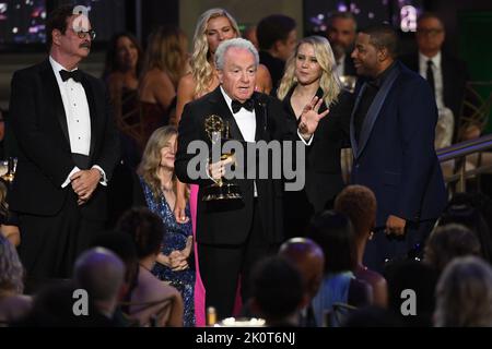 Los Angeles, USA. 12th Sep, 2022. Lorne Michaels, from the cast and crew of 'Saturday Night Live' accepts the award for outstanding variety sketch series at the 74th Emmy Awards on Monday, Sept. 12, 2022 at the Microsoft Theater in Los Angeles. (Photo by Phil McCarten/Invision for the Television Academy/AP Images via Credit: Sipa USA/Alamy Live News Stock Photo
