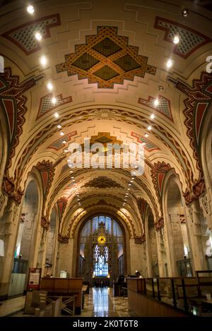 Banking hall in the Guardian Building, Detroit. Due to the magnificent ...