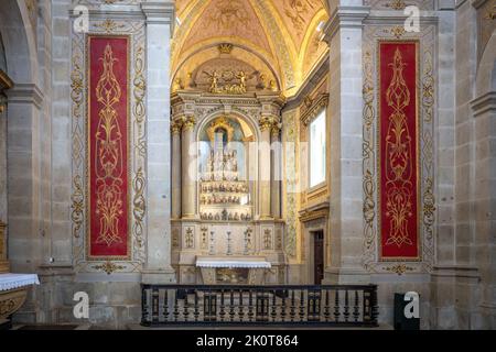 Throne reliquary busts of the altarpiece of Saint Clement at Sanctuary of Bom Jesus do Monte Church - Braga, Portugal Stock Photo