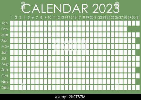 2023 calendar planner. Corporate design week. Isolated on color background. Moon calendar. Place for stickers Stock Vector