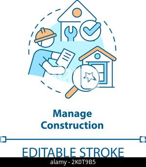 Manage construction concept icon Stock Vector
