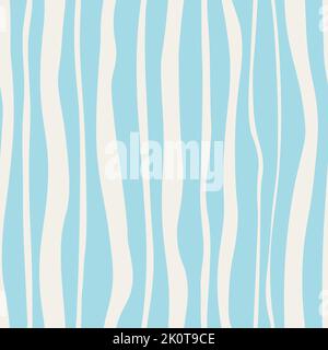Vector seamless pattern. White uneven stripes on a blue background. Ideal for design, wallpaper, packaging, textiles, scrapbooking. Stock Vector