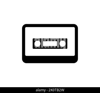 Cassette icon in vintage style. Retro music symbol vector. Stock Vector