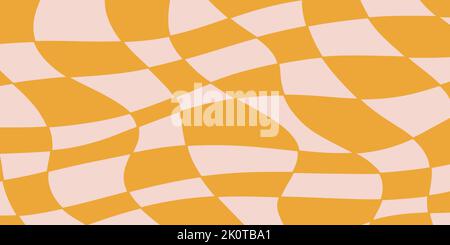 Retro 70s Abstract background vector illustration. Geometric Wavy backdrop Stock Vector