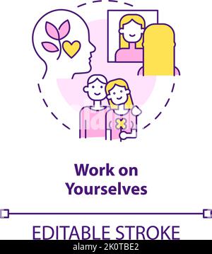 Work on yourselves concept icon Stock Vector