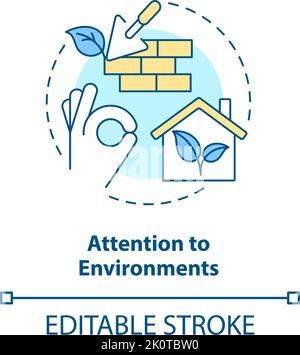 Attention to environments concept icon Stock Vector