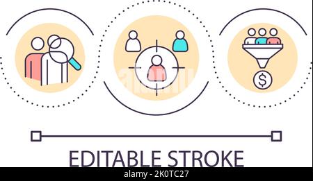 Choose audience loop concept icon Stock Vector