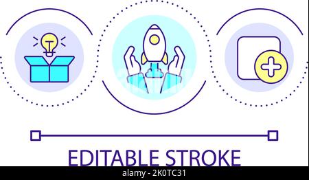 Startup launching strategy loop concept icon Stock Vector