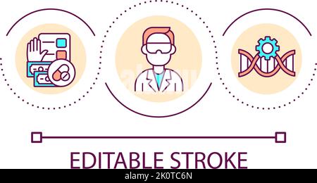 Pharmacological research loop concept icon Stock Vector